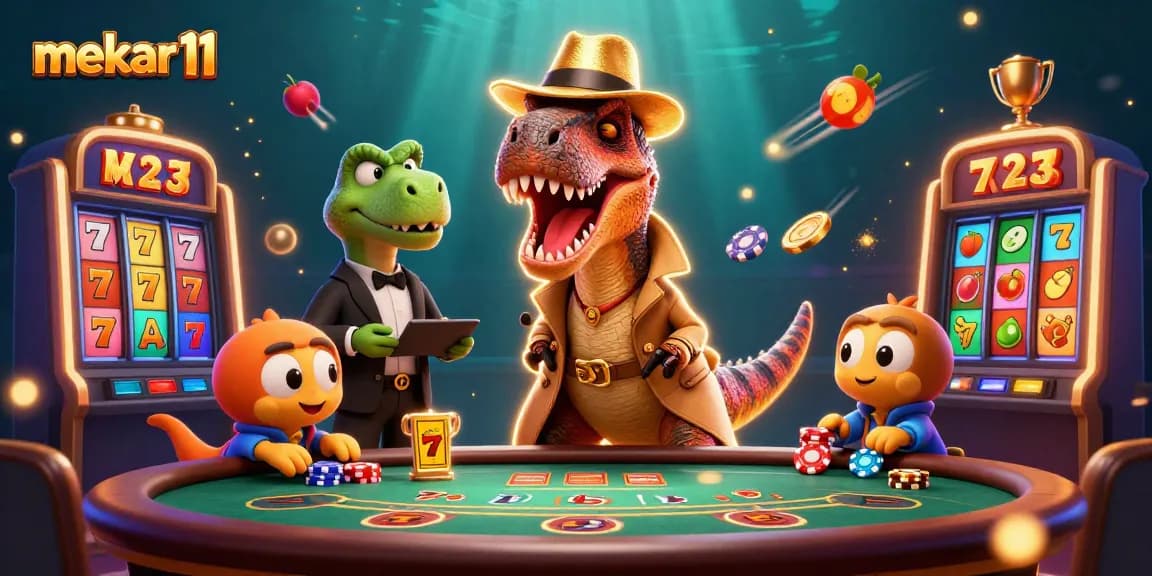 Engage with mekar11 through this vibrant casino scene with 3D characters playing Blackjack.
