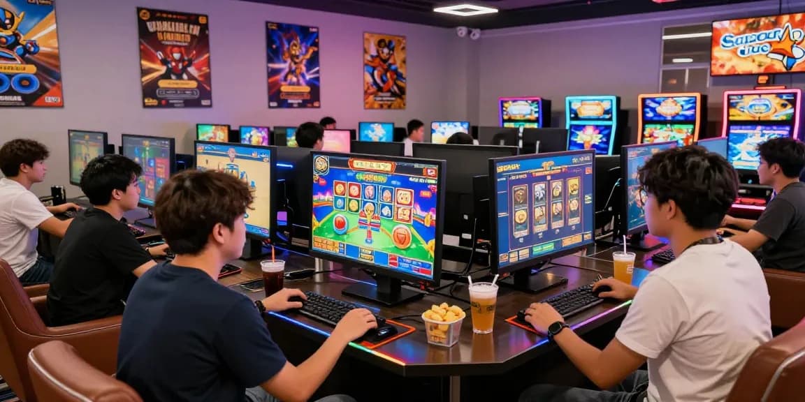 Players enjoying slot gacor games in a lively online casino setting, showcasing excitement and community engagement.