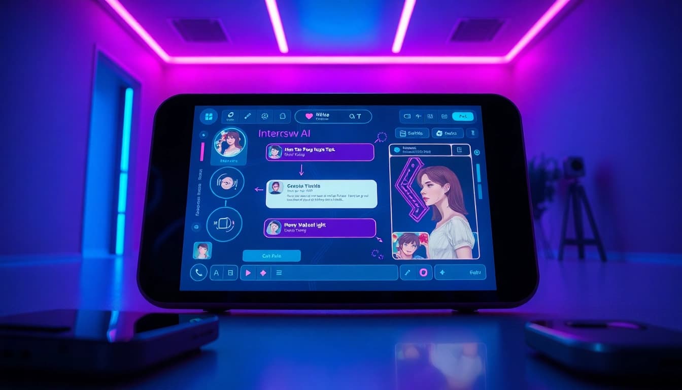 Engaging NSFW AI platform showcasing interactive character chats on a futuristic digital interface.