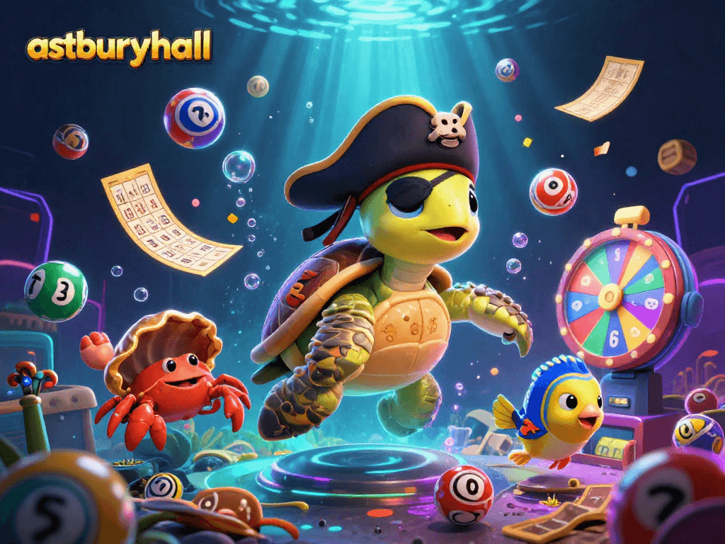 Experience thrilling gameplay at astburyhall with a dynamic casino scene featuring pirate turtle adventure.