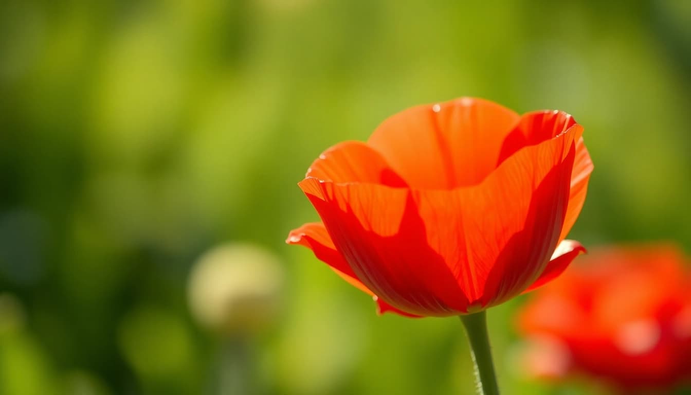 Admire Jo malone Poppy scarlet in intricate close-up, capturing its vibrant petals and lush colors.
