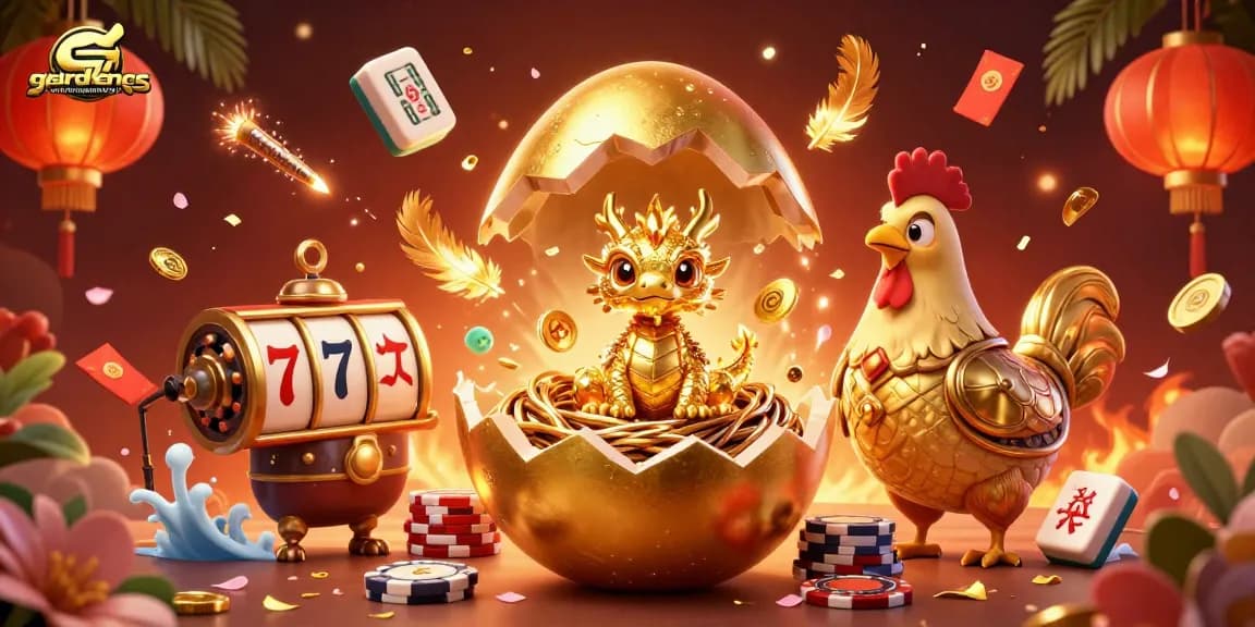 Menangkan jackpot di gardenofnaturalbeauty dengan ilustrasi 3D yang menampilkan naga berkilau dan chip poker
