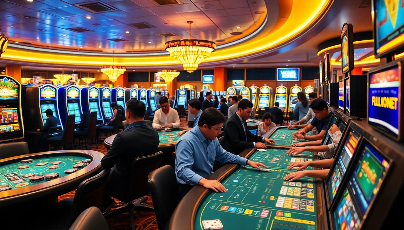 Engaging scene of players at a Non gamstop Casino Uk highlighting the excitement of gaming.