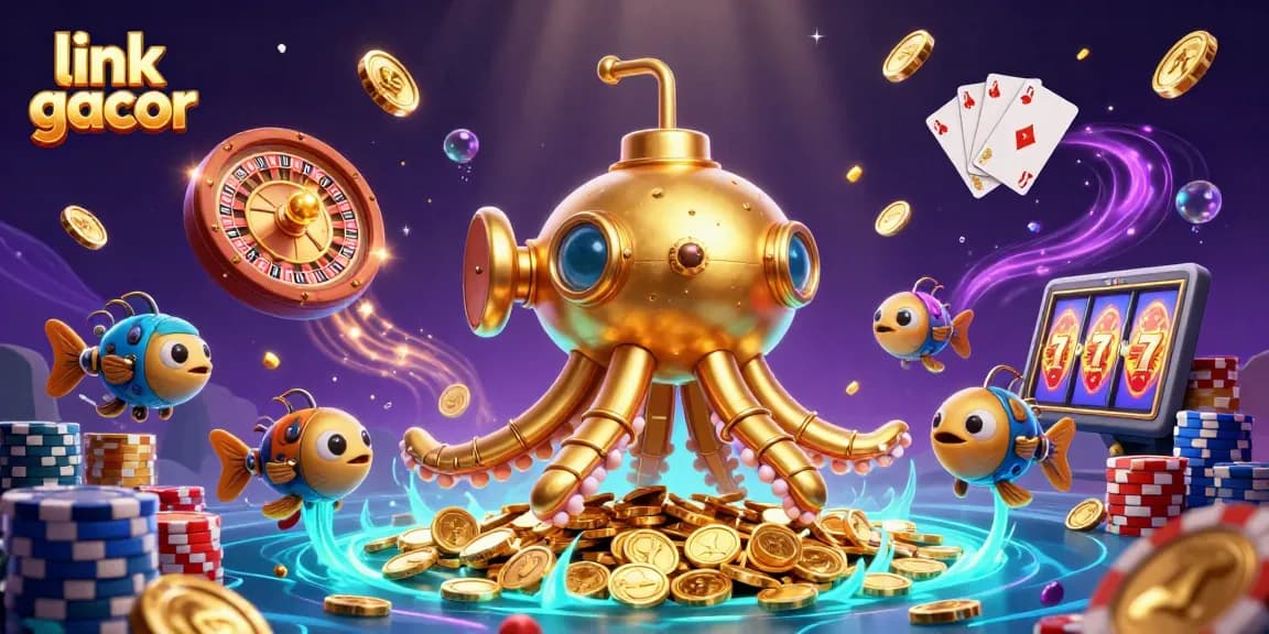 Experience the thrill of link gacor with vibrant 3D casino-themed imagery complemented by dynamic game elements.