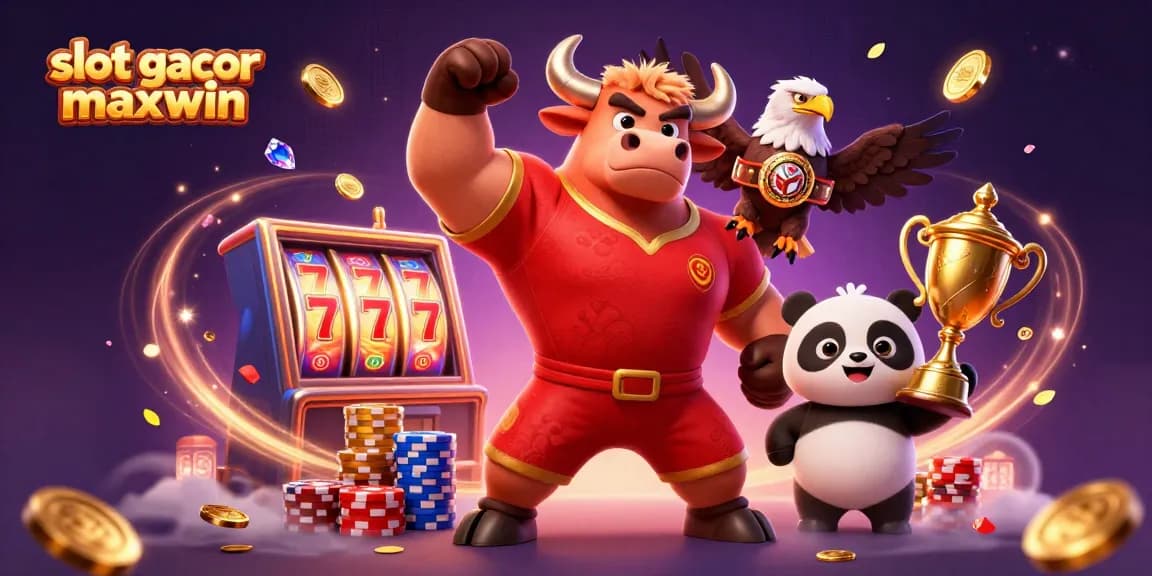 Menangkan slot gacor maxwin dengan simbol keberuntungan dalam suasana kasino meriah.