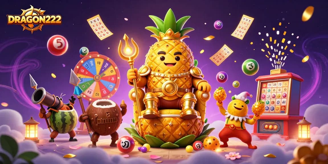 Experience the thrilling action at DRAGON222 with vibrant casino characters and dynamic game elements.