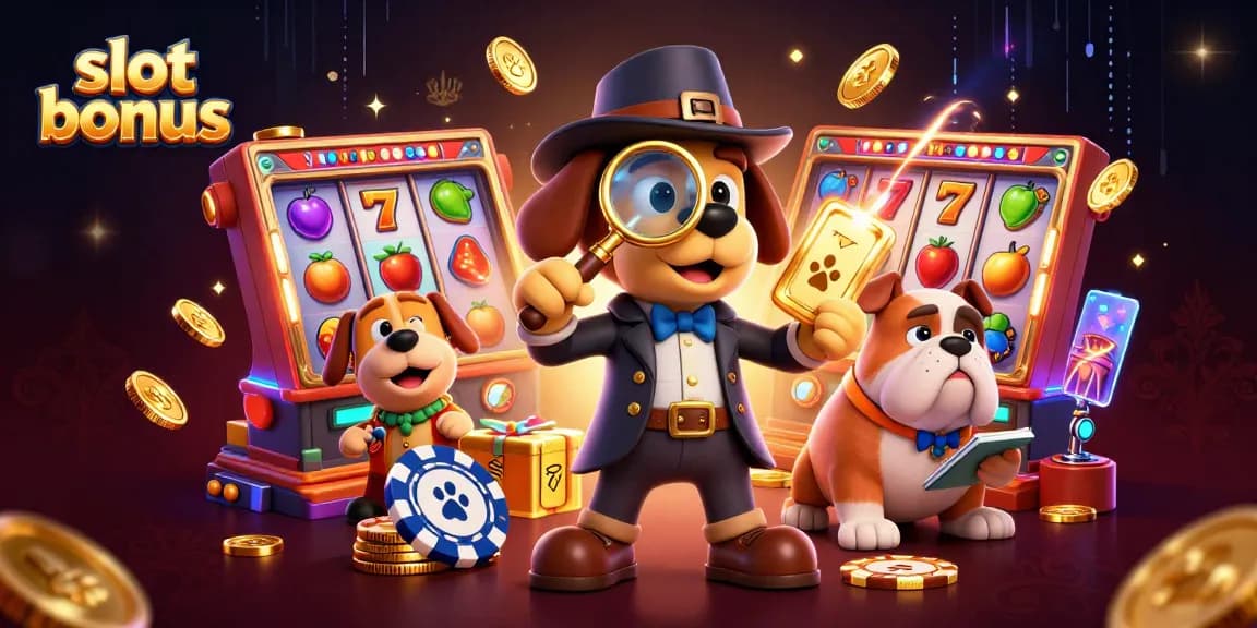 Engage in thrilling gameplay with slot bonus and vivid characters in a vibrant casino scene.