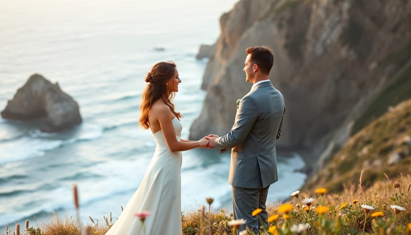 Beautiful wedding ceremony by the ocean with a Big Sur wedding photographer capturing unforgettable moments.