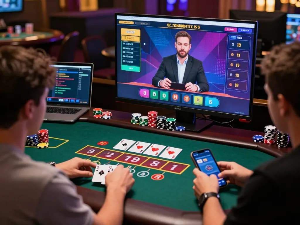 Engaging online baccarat game environment showcasing players and live dealer interaction, featuring vibrant graphics and real-time betting.