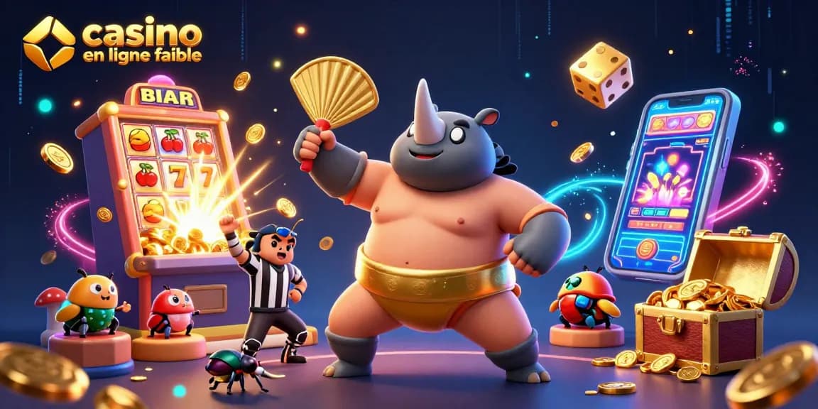 Jouer au casino en ligne fiable tout en observant un combat de sumo entre insectes dans un décor dynamique.