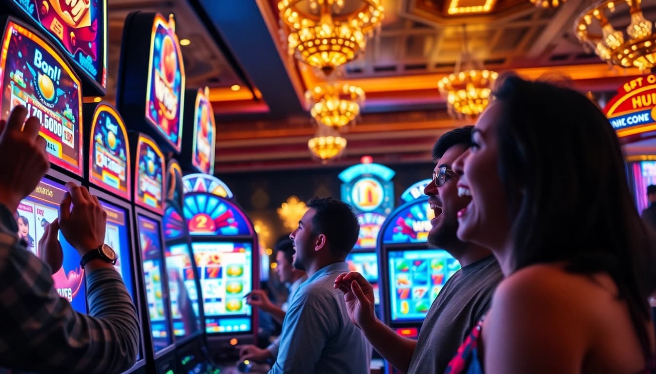 Nikmati pengalaman bandar slot dengan pemain bersemangat di kasino yang megah.