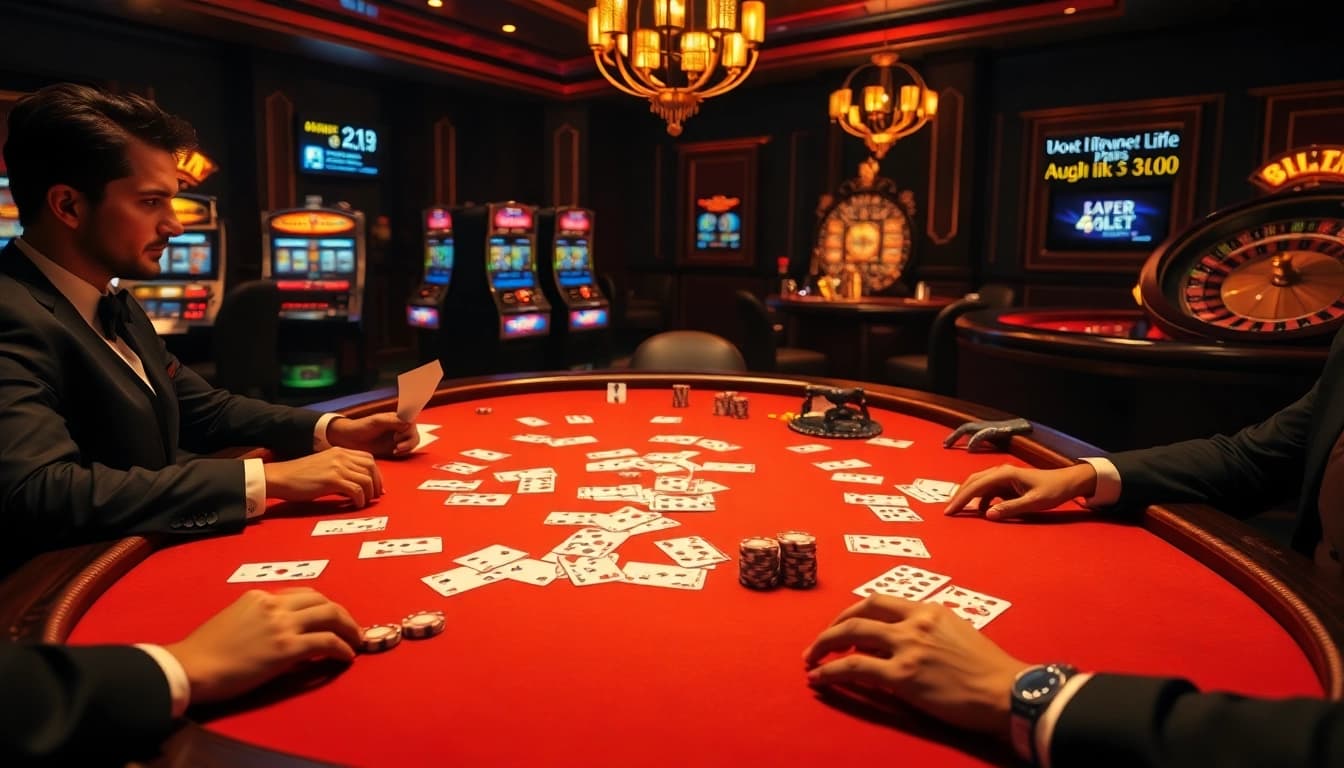 The hidden wiki official poker table scene showcasing strategy and excitement in a luxury casino atmosphere.