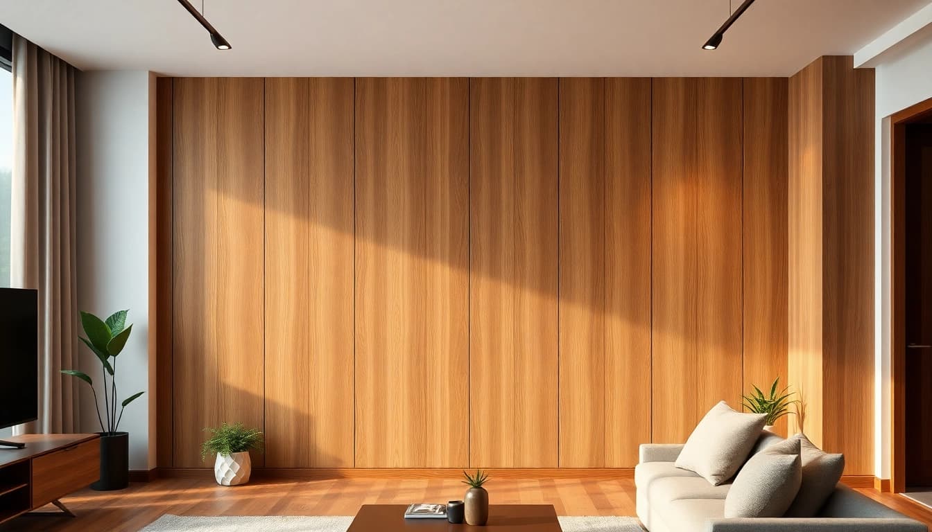 Enhance your space with stunning wall paneling, showcasing natural wood textures and unique design.