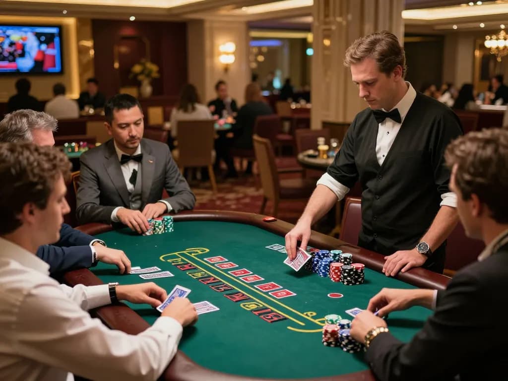 Experience thrilling blackjack gameplay at TR88, where skilled players strategize and compete.