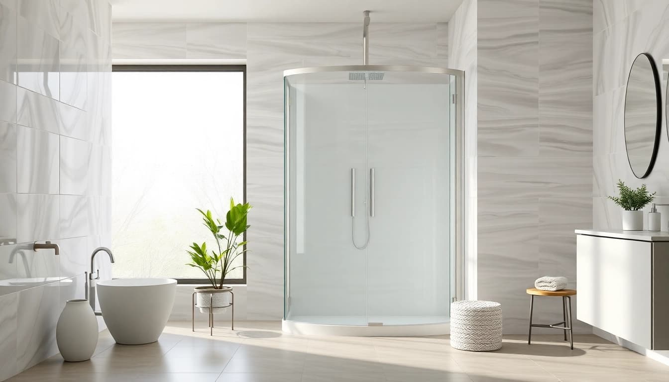 Erleben Sie die sonni Duschkabine 80x80 in einem eleganten Badezimmer mit stilvollen Accessoires.