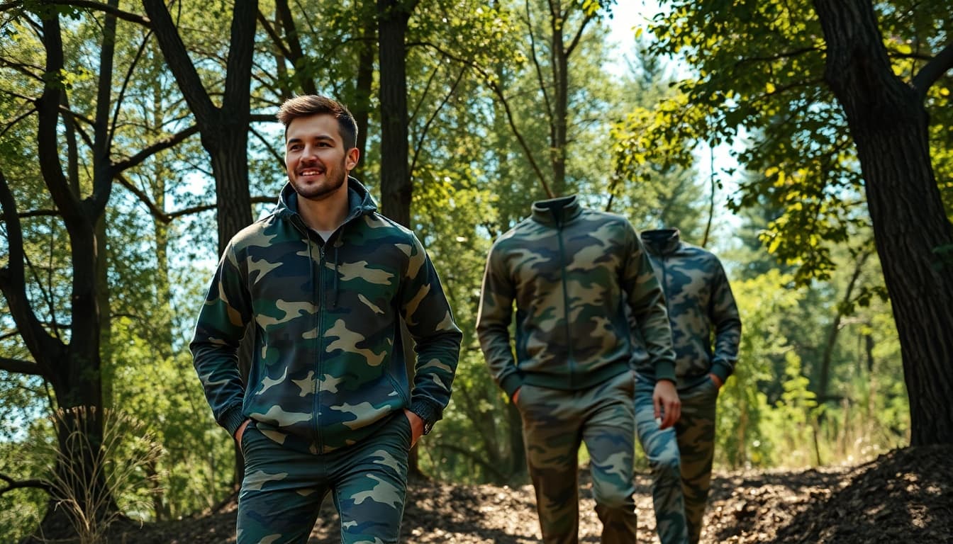 Ontdek camouflage stoffen in kunstzinnige context, met focus op textuur en patroon.