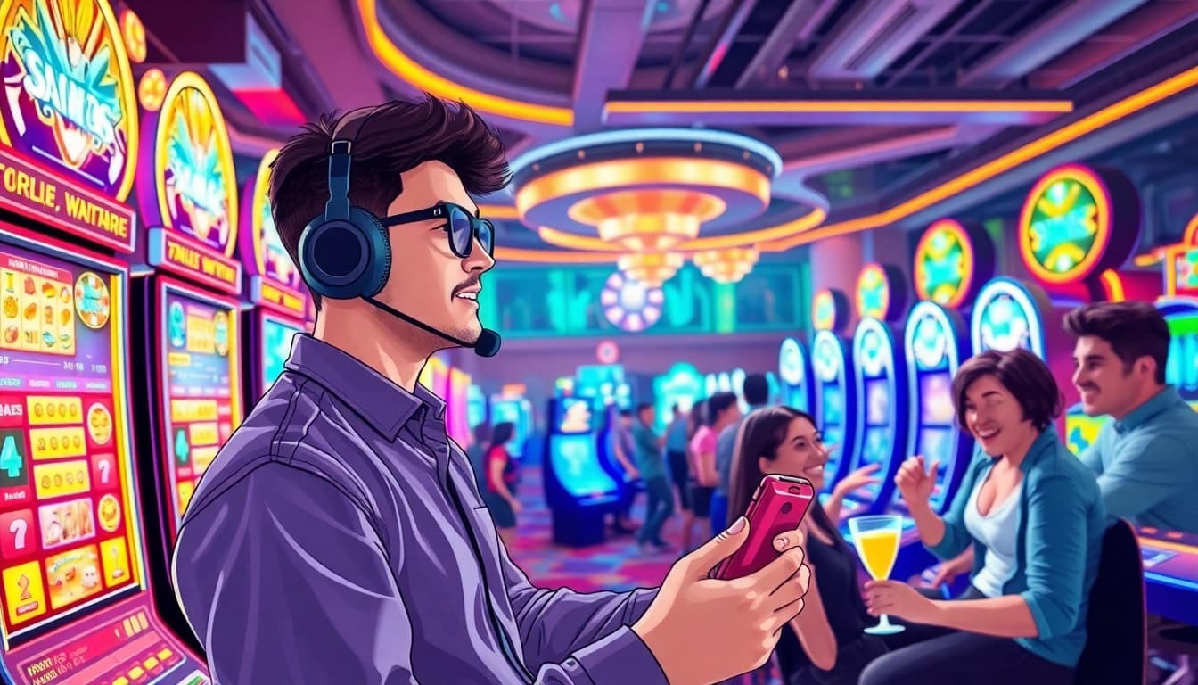 Casino-spiele de mit aufregenden Gaming-Erlebnissen und lebendigen Casino-Atmosphären darstellen.