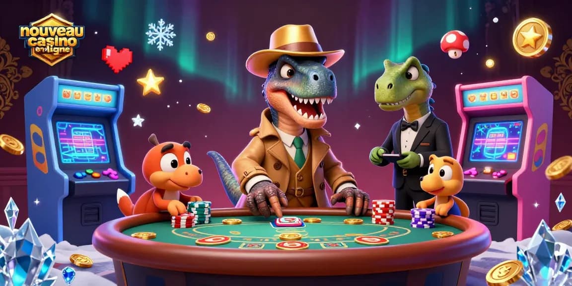 Découvrez le nouveau casino en ligne où un velociraptor tente d'infiltrer la table de blackjack avec humour.