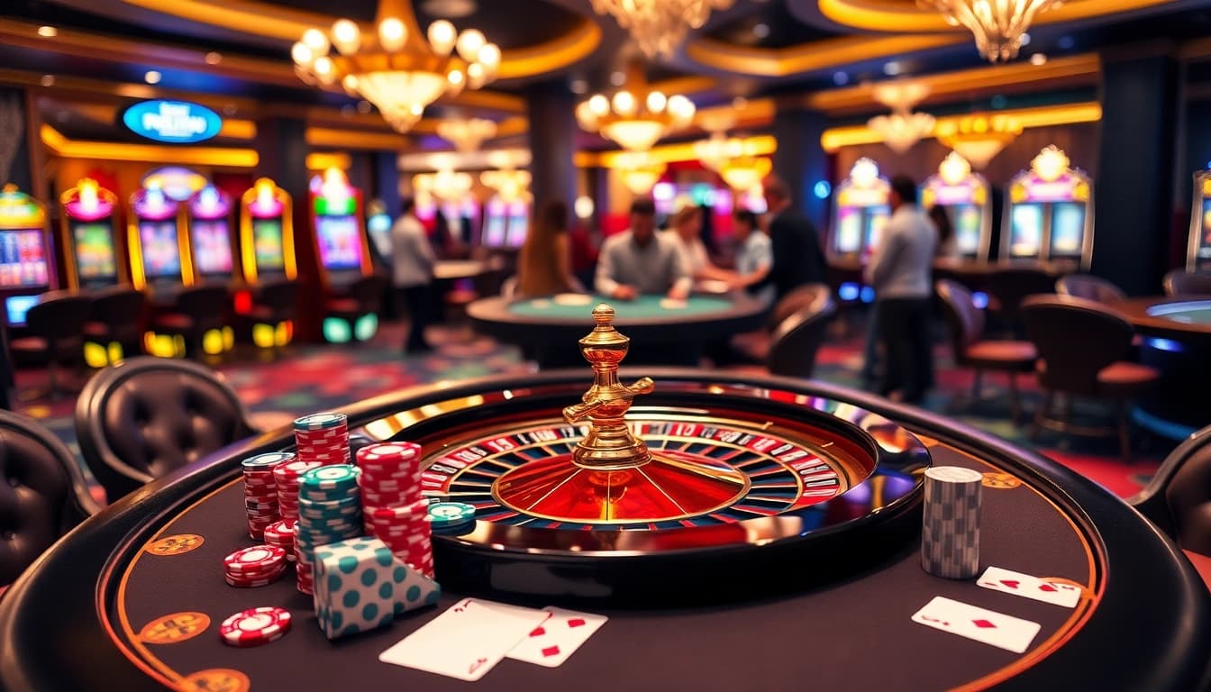 Vivez l'excitation de gagner au meilleur casino en ligne avec des jetons de poker vibrants et des tables luxueuses.