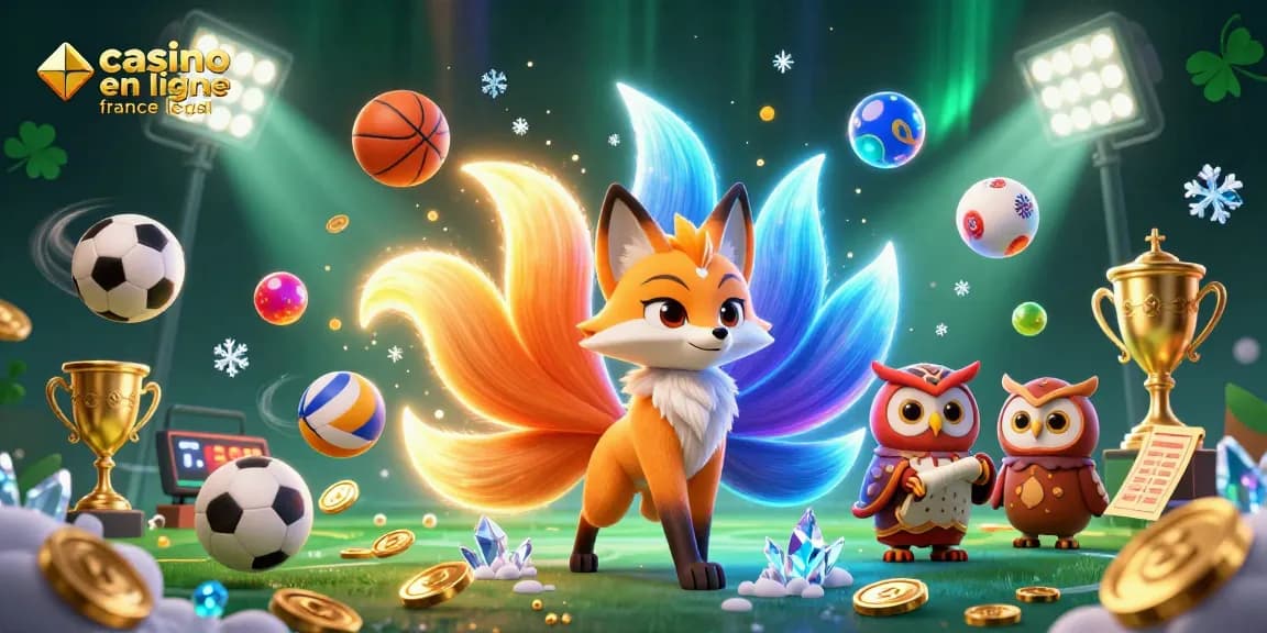 Profitez du casino en ligne France légal avec une illustration dynamique des meilleurs jeux et éléments de pari.