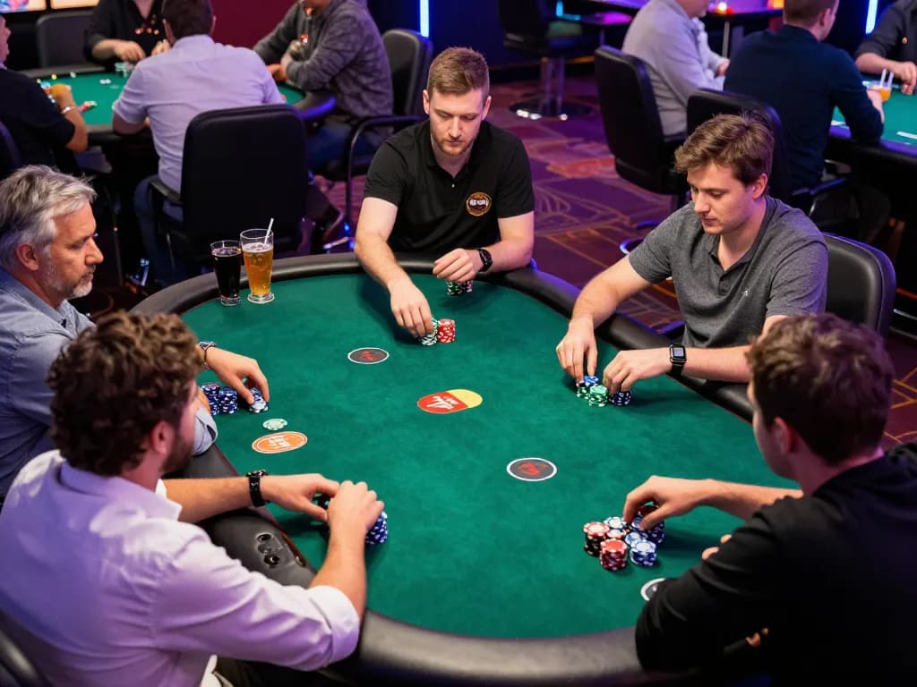 Players at a table enjoying poker strategy at Amigogrillandco casino night