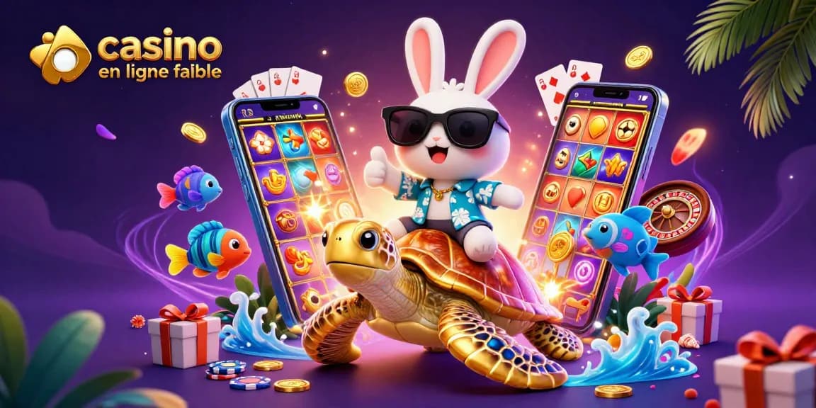 Plongez dans une expérience de jeu captivante avec un casino en ligne fiable, représenté par un lapin chanceux et une tortue dorée.