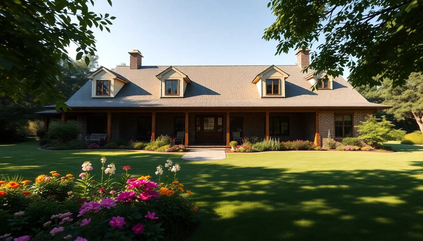 Showcasing a colonial home build with landscaped gardens and modern features.