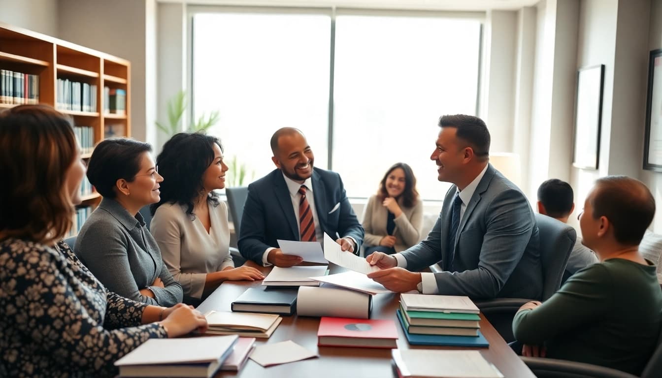 Jacksonville Immigration Lawyer consulting with clients in a welcoming office environment.