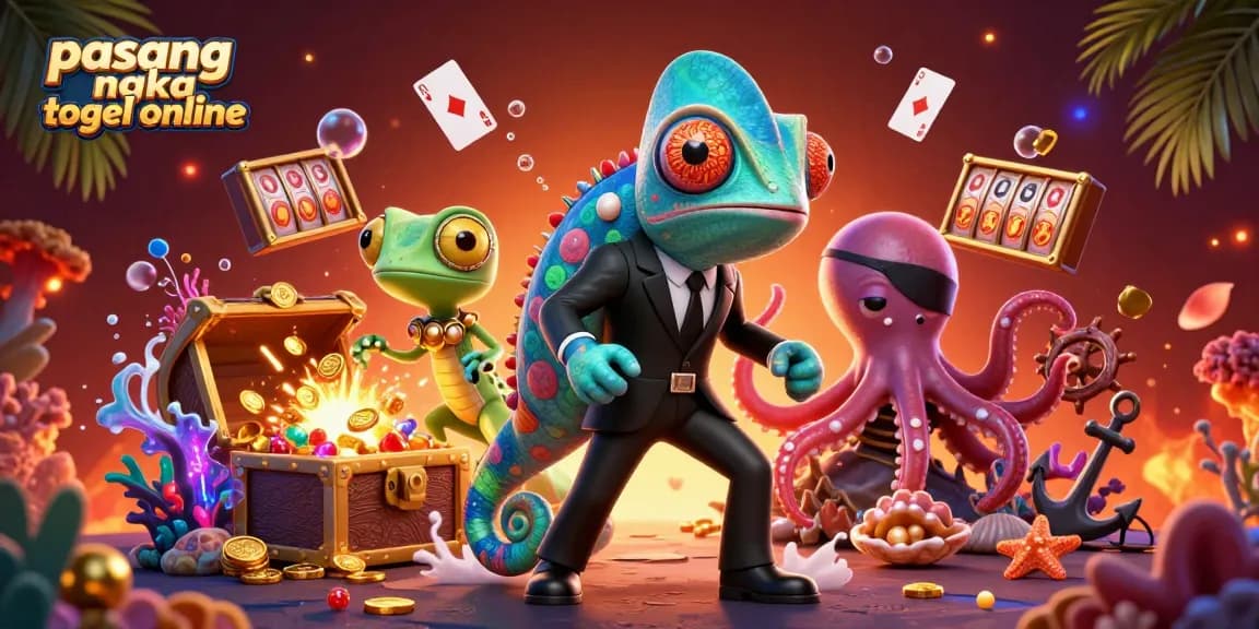 Experience the thrill of pasang angka togel online with vibrant casino elements in a dynamic 3D scene.