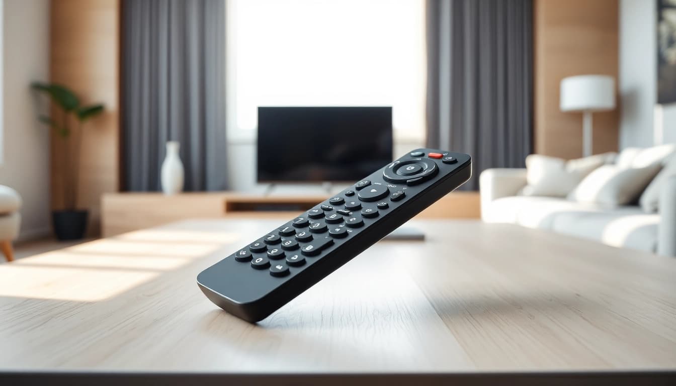 Verwendung der Telefunken Fernbedienung 49 zur Steuerung eines modernen Fernsehers.