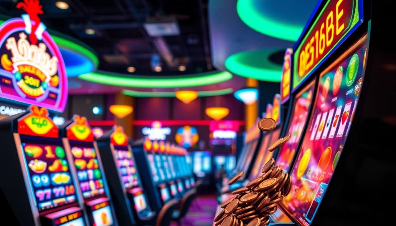 Menang di situs slot terpercaya dengan mesin slot berkilau dan suasana kasino yang meriah.