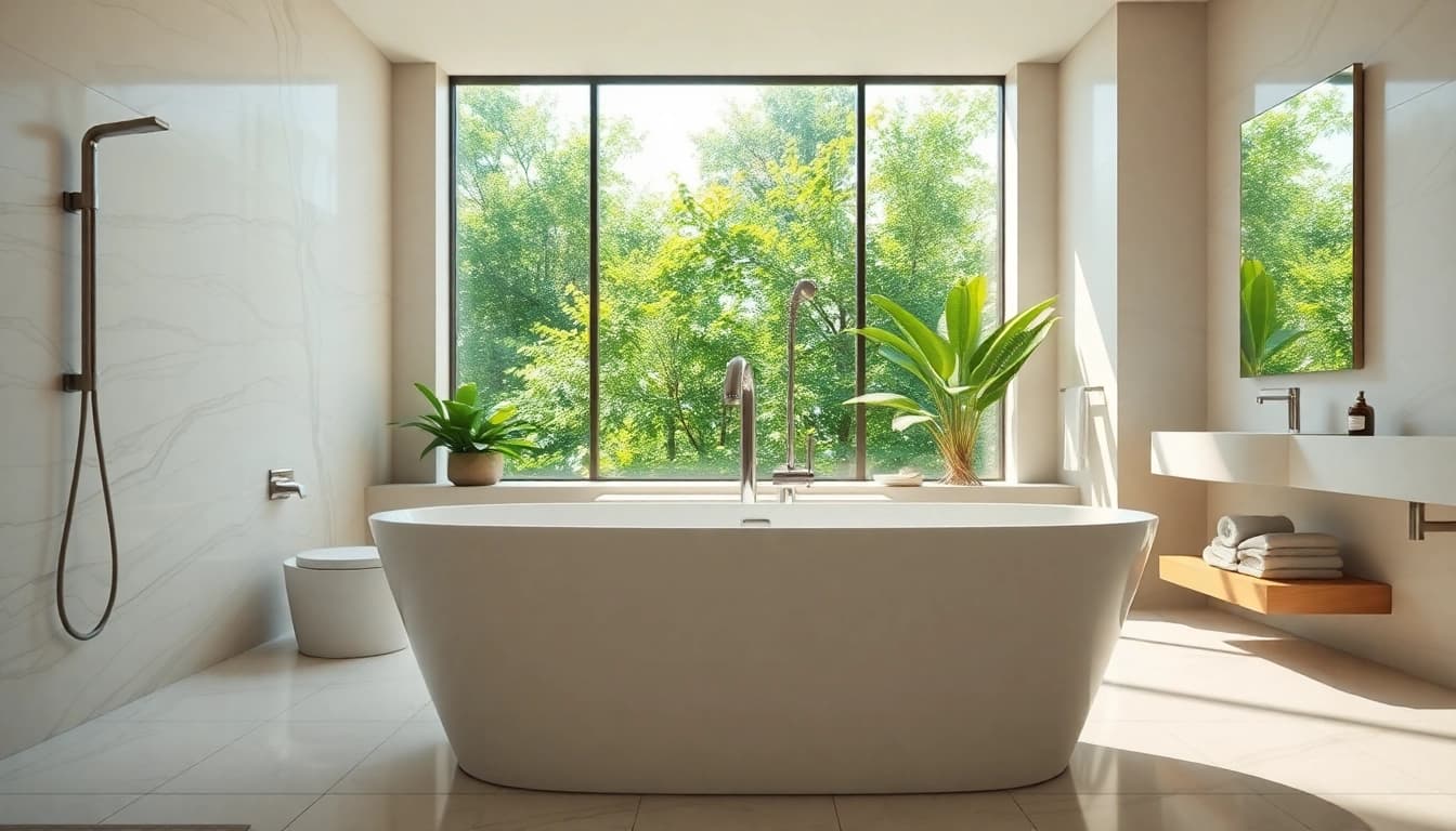 Visual representation of a stylish bathroom showcasing a beautiful renovation cost.