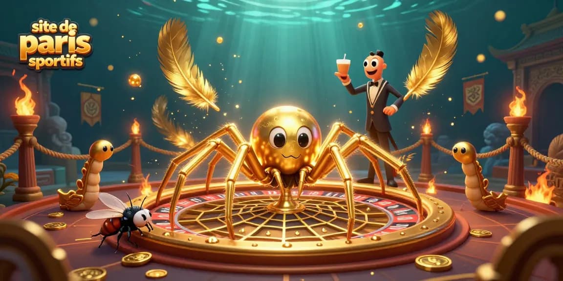 Visitez le site de paris sportifs avec des paris animés sur une toile de roulette illustrée.