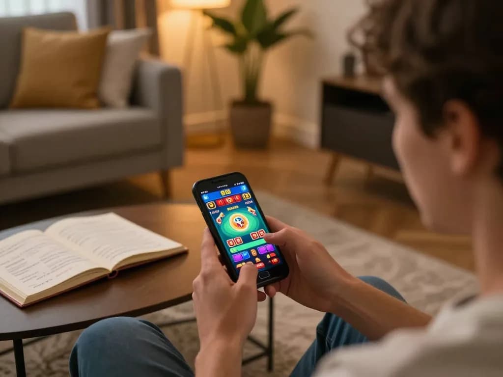 Player engaging with the tg 88 casino app on smartphone, showcasing colorful game interface and strategic betting notes.