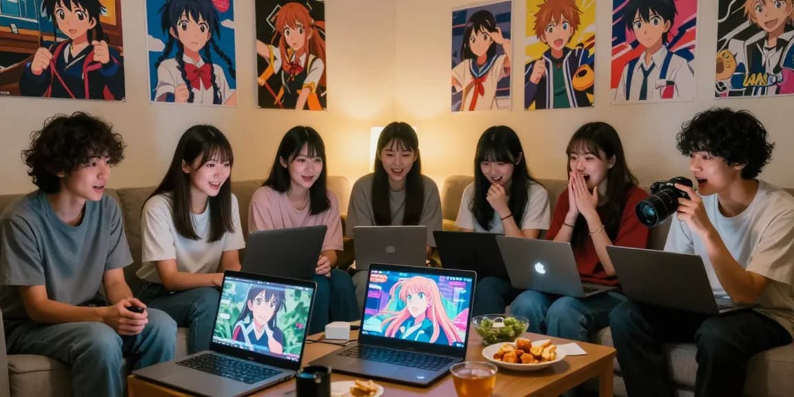 Teman-teman menonton anime di AnimePlay dengan suasana hangat dan nyaman.