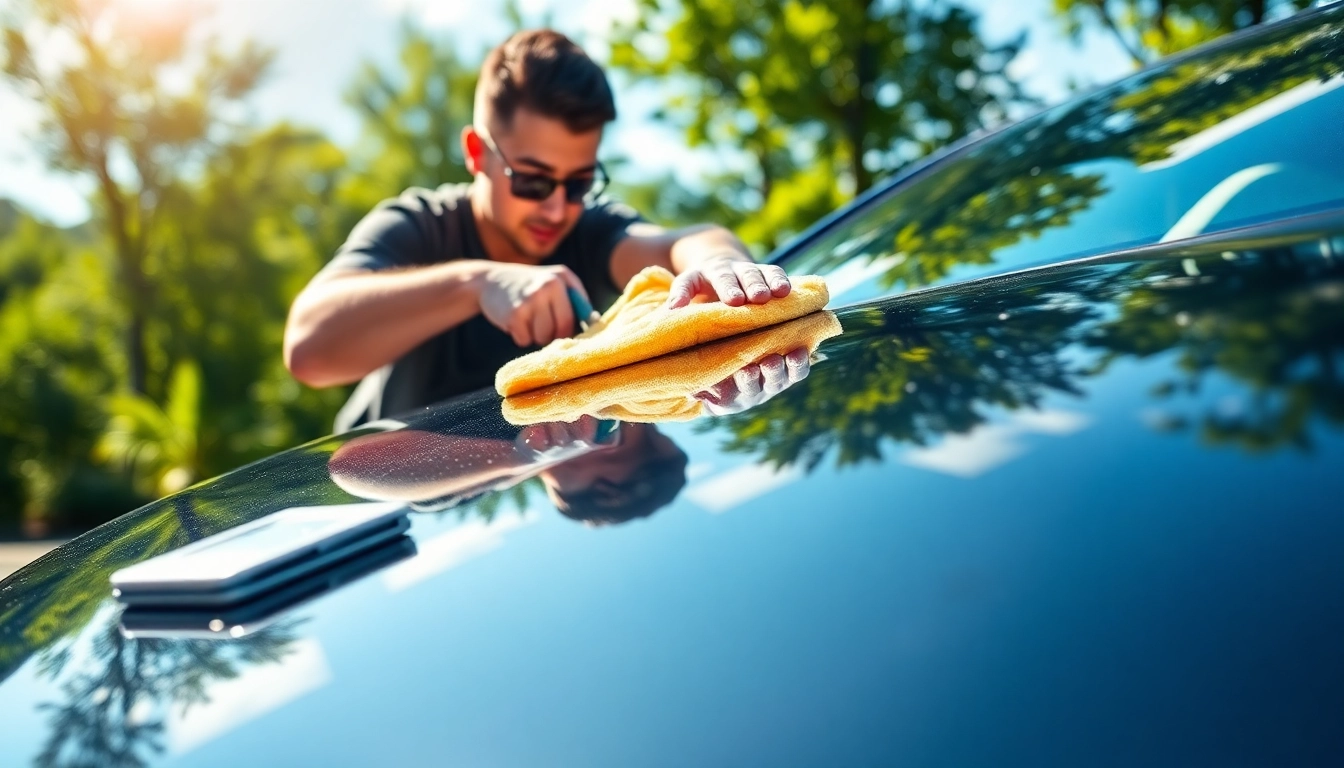 Car detailing Chattanooga expert polishing a vehicle, showcasing high-quality detailing practices.