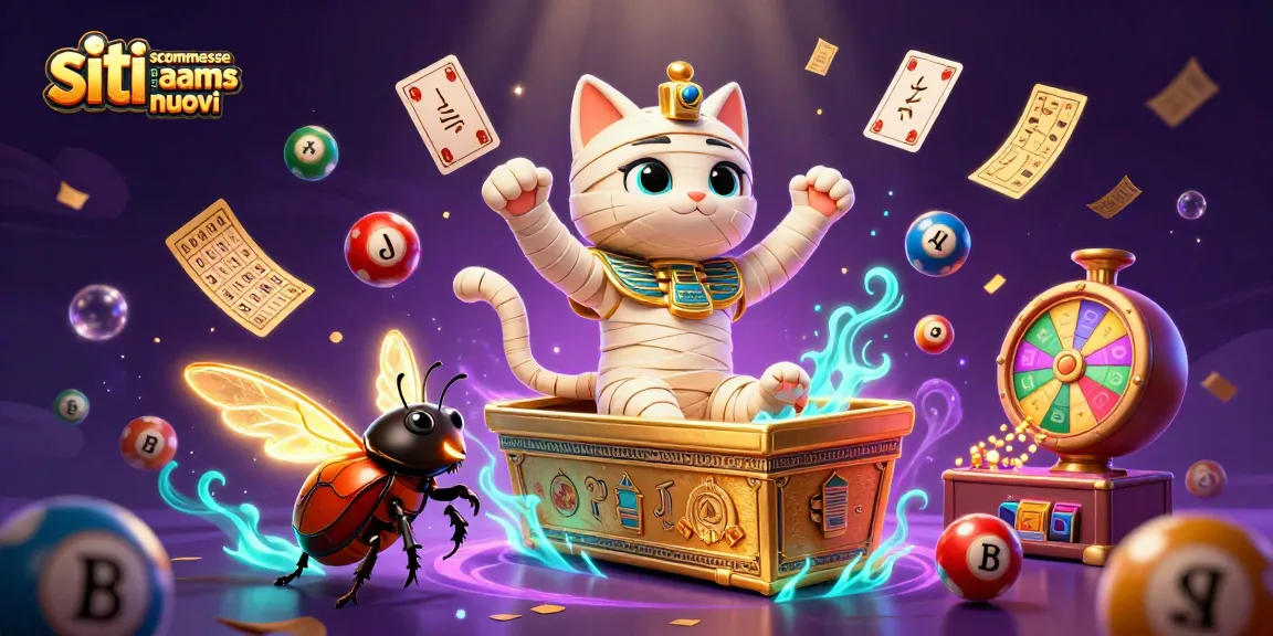Scopri i nuovi siti scommesse non AAMS attraverso questa vibrante illustrazione 3D con effetti dinamici.