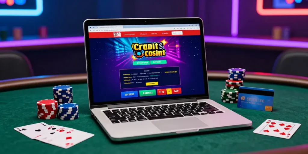 Exciting environment highlighting credit card casino sites with a gaming setup and vibrant atmosphere.