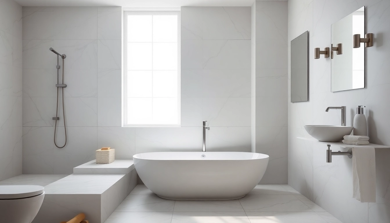 Piatto doccia elegante posizionato in un moderno ambiente bagno sereno.