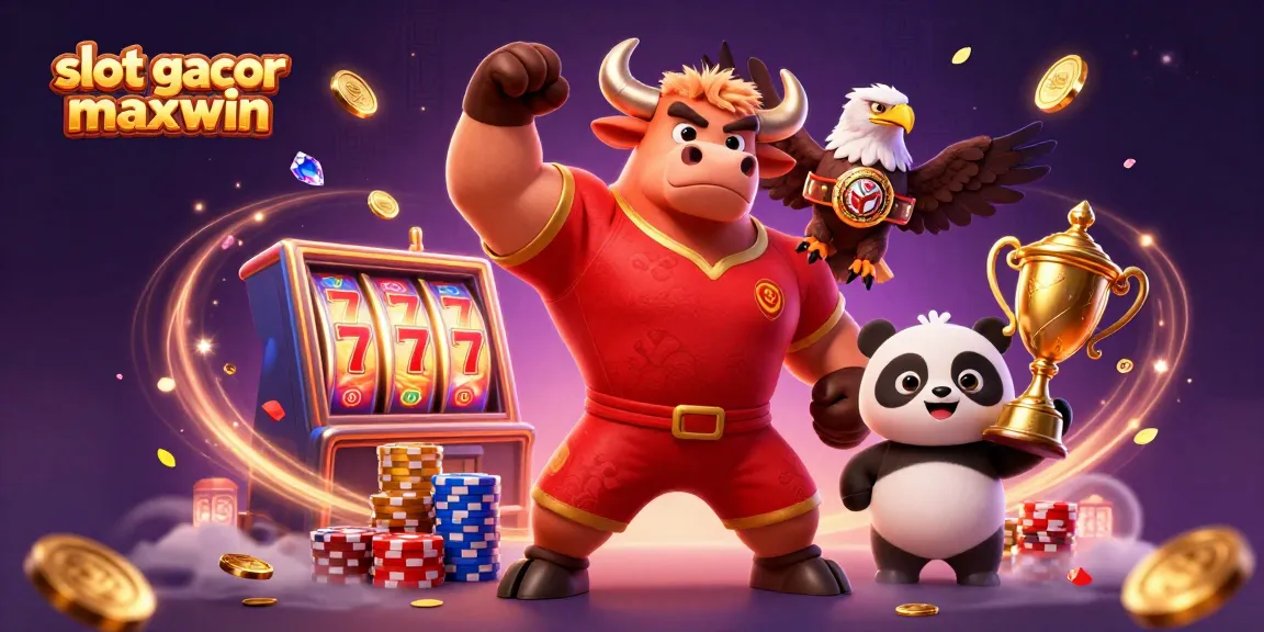 Menangkan slot gacor maxwin dengan simbol keberuntungan dalam suasana kasino meriah.