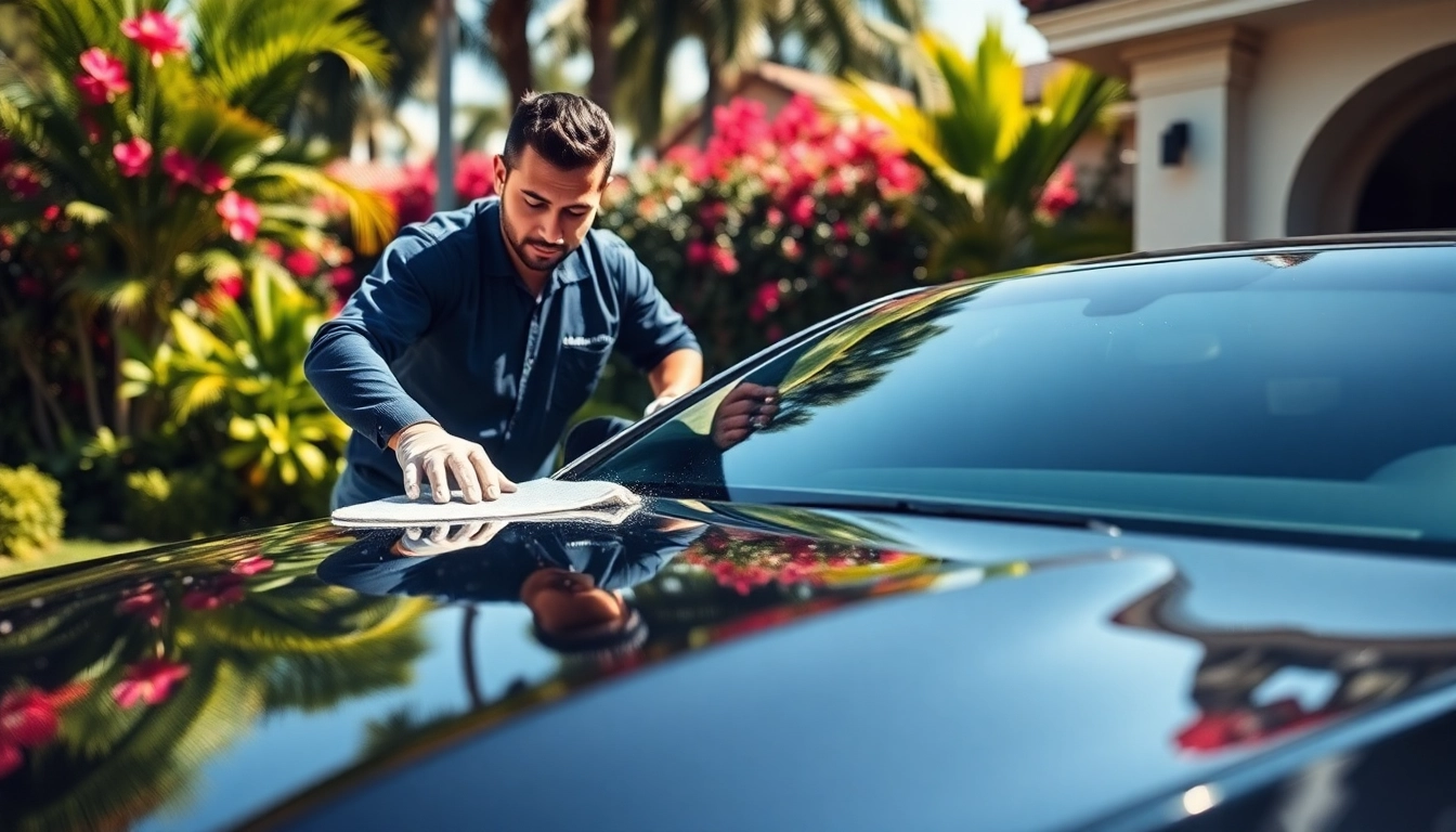 Broward County mobile detailing showcasing professional service in a vibrant setting.