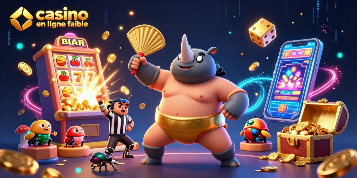 Jouer au casino en ligne fiable tout en observant un combat de sumo entre insectes dans un décor dynamique.