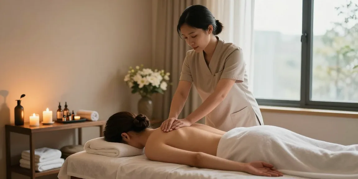 Swedish massage therapy session with calming ambiance in a serene room.