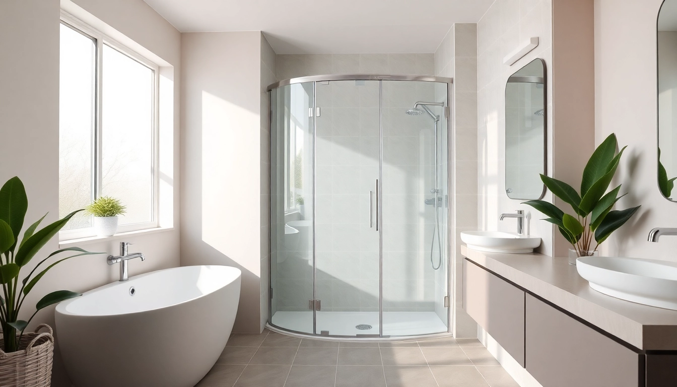 Experience elegant showers Australia with modern design elements in a serene bathroom space.