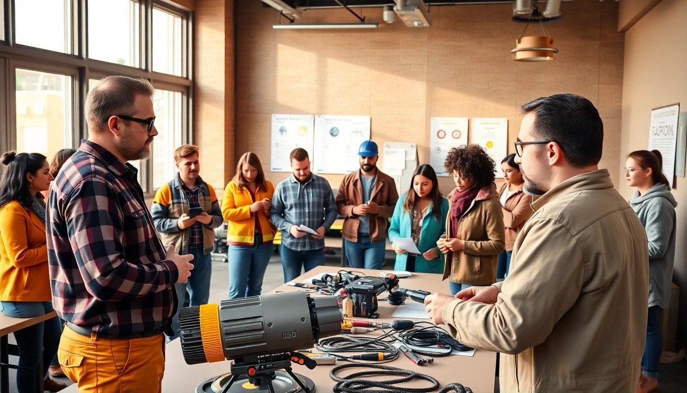 Engaged learners in construction training programs participate in hands-on activities led by an expert.