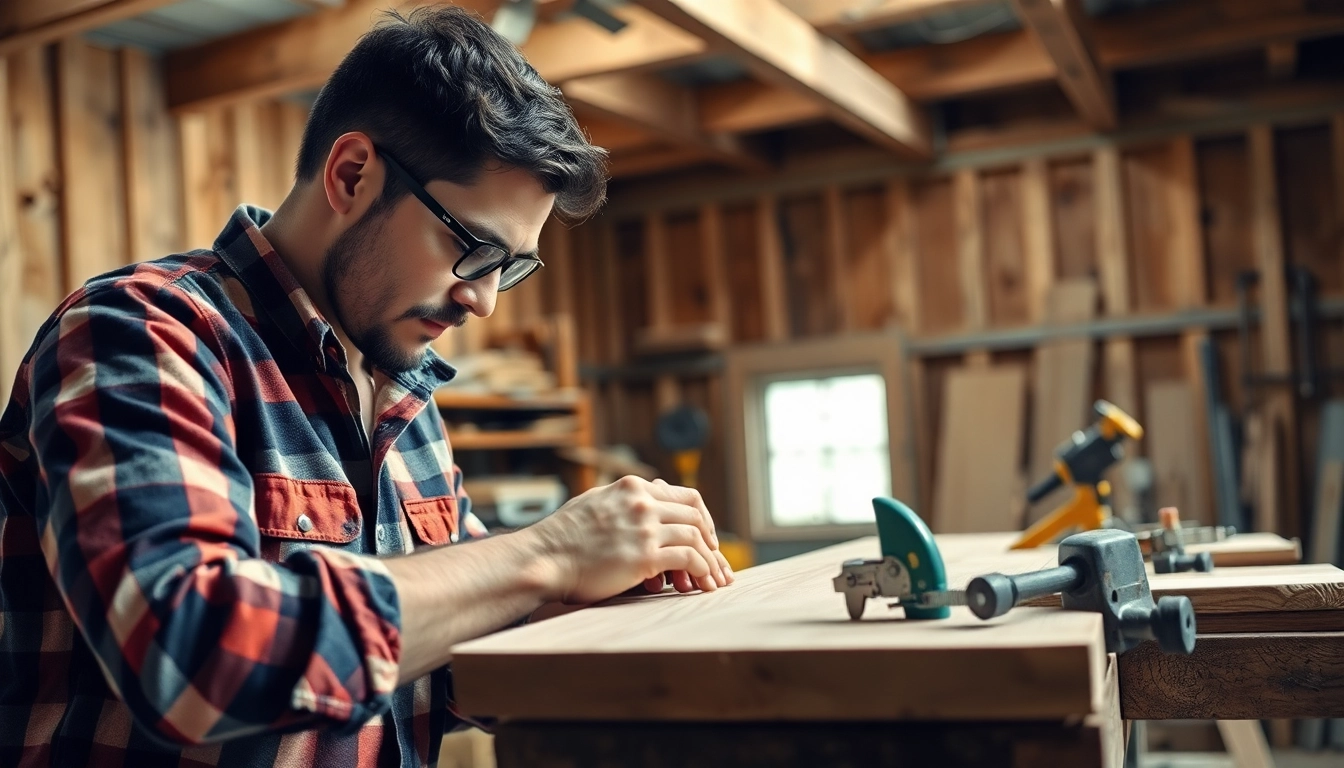 Engaging carpentry apprenticeship near me with an apprentice measuring wood accurately.