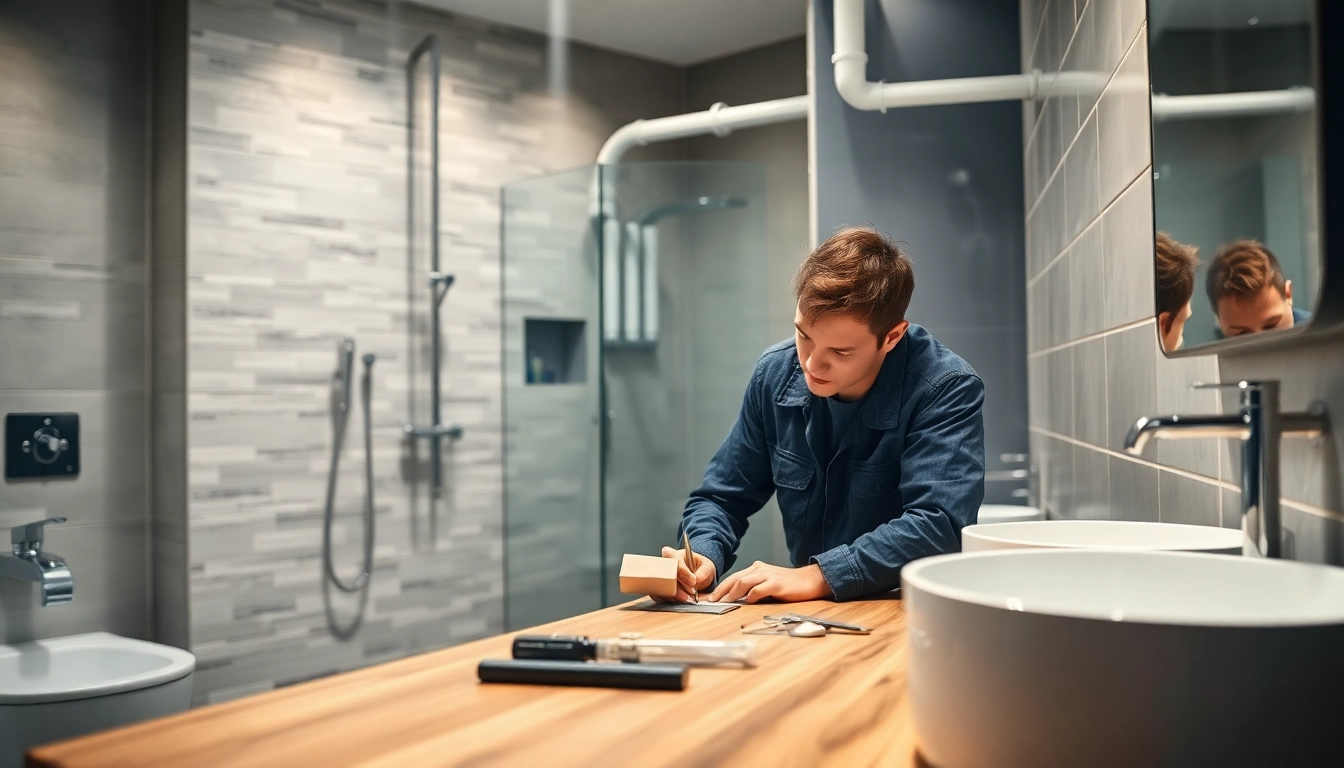 Sanitärinstallation durch sonni sanitär GmbH in modernem Badezimmer.