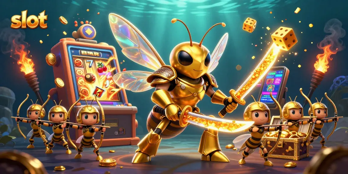 Engage in slot gaming excitement with a stunning 3D illustration featuring dynamic casino elements.