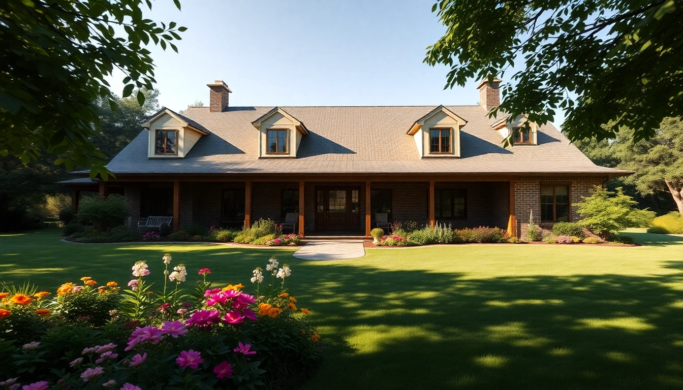 Showcasing a colonial home build with landscaped gardens and modern features.