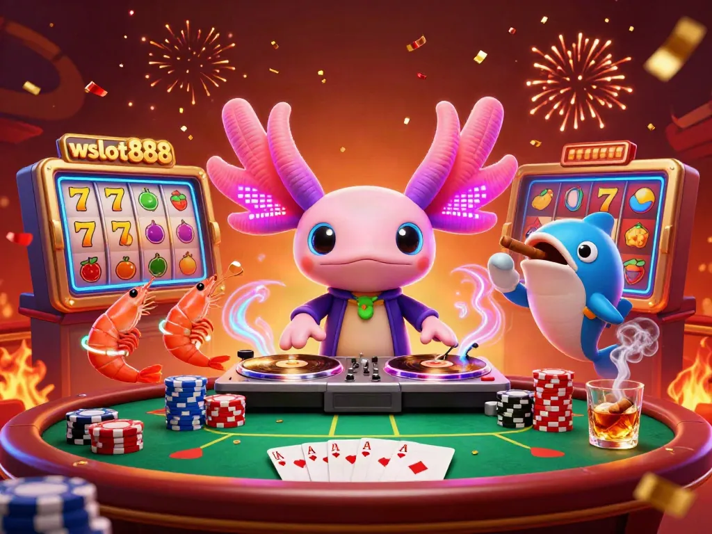 Menangkan jackpot di wslot888 dengan ilustrasi kasino 3D yang meriah.